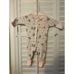 Disney Baby footed onsie 0/3 month pink feet